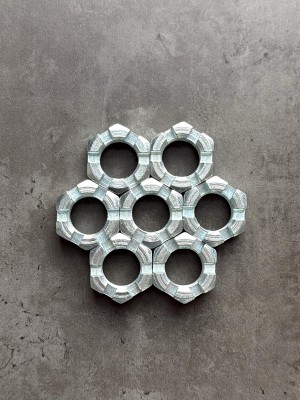 Гайка корончатая, прорезная низкая М27х1,5 ГОСТ 5919-73, класс прочности 10, покрытие цинк