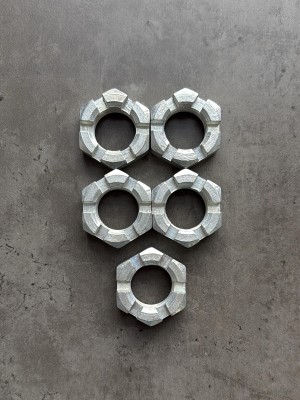 Гайка корончатая, прорезная низкая М30х1,5 ГОСТ 5919-73, покрытие цинк