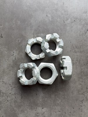 Гайка корончатая, прорезная низкая М30х1,5 ГОСТ 5919-73, покрытие цинк