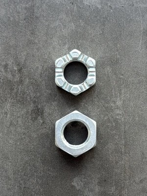 Гайка корончатая, прорезная низкая М18х1,5 ГОСТ 5919-73, класс прочности 8, покрытие цинк